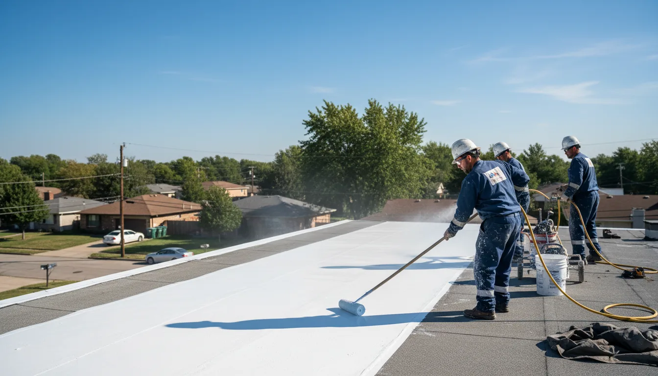Commercial roof coating in Bowlegs, OK near me